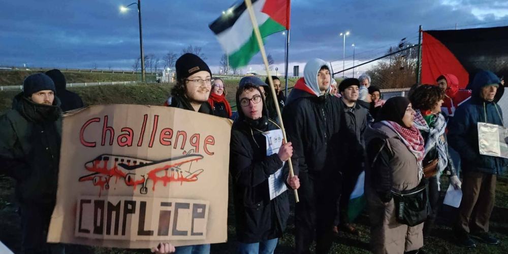 Nouvelle action devant l’entreprise Challenge pour un boycott ouvrier des livraisons et du transit d’armes